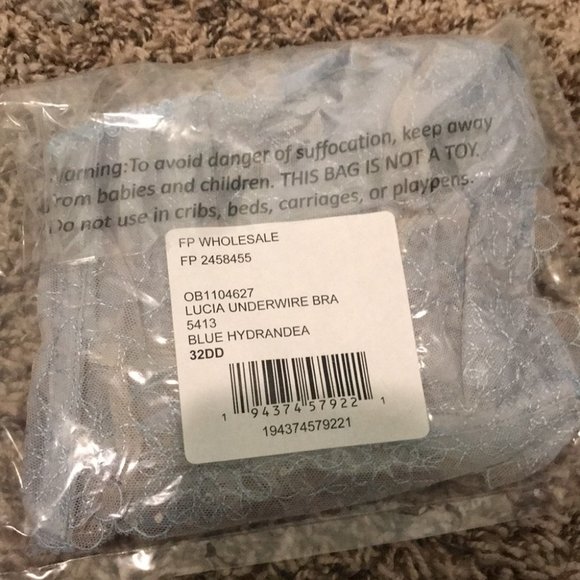 Free People Lucia Underwire Bra Blue Hydrandea - Picture 11 of 12